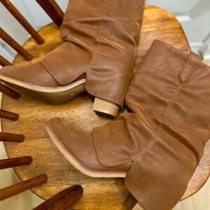 MIA Brown Heeled Boots for Women